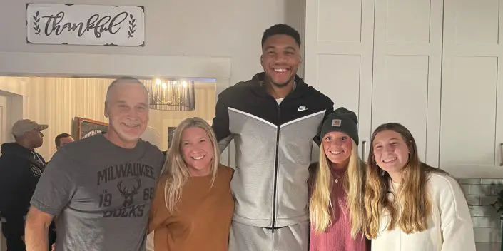 Mueller family with Giannis
