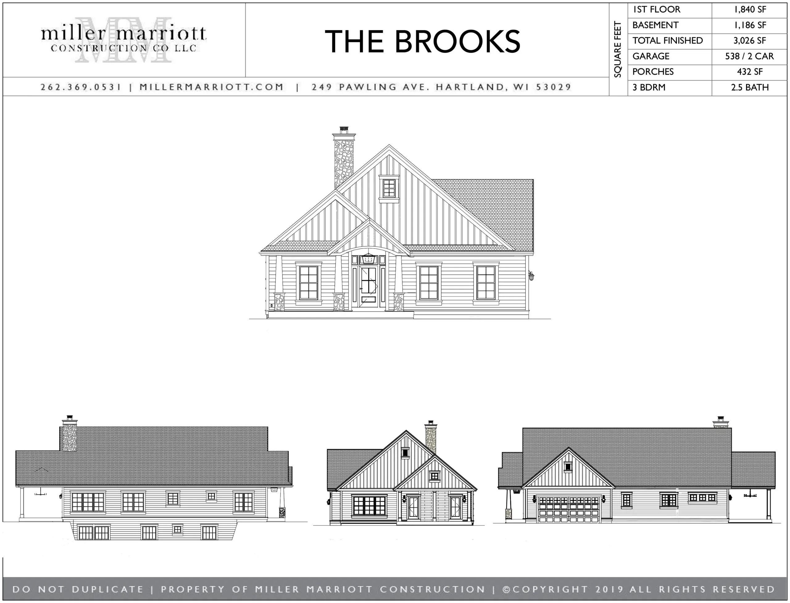 The Brooks cut sheet
