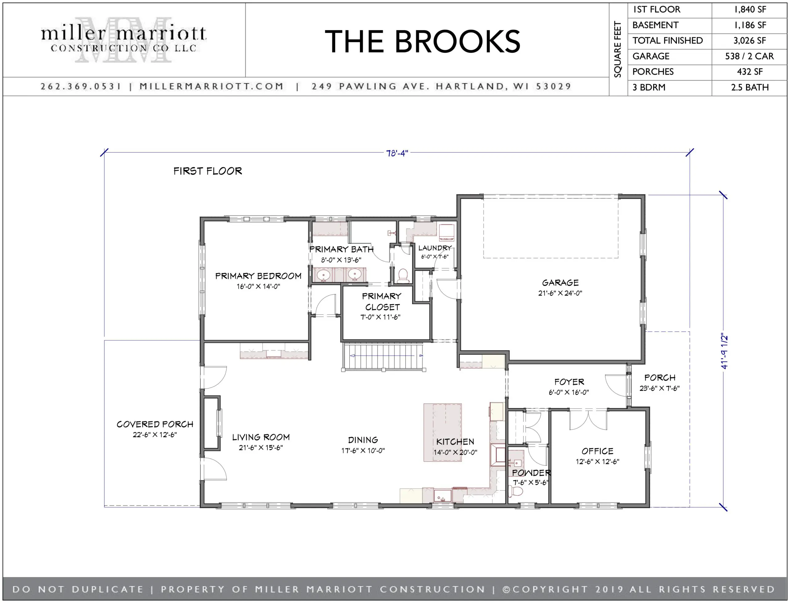 The Brooks cut sheet