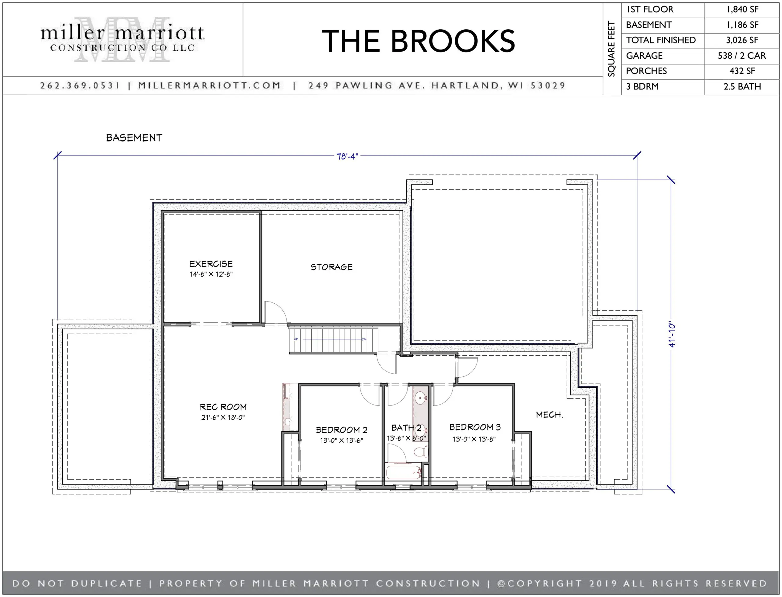 The Brooks cut sheet
