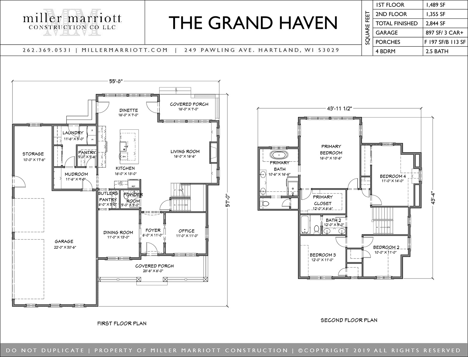 The Grand Haven First and Second Floor Plan