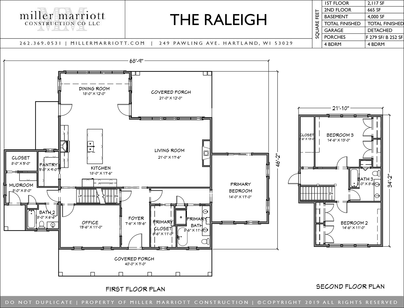 The Raleigh First and Second Floor Plans