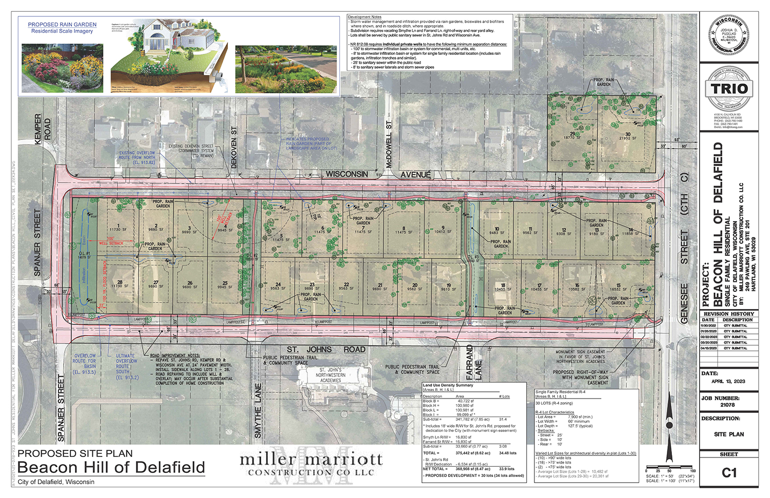 Final Site Plan of Beacon Hill of Delafield