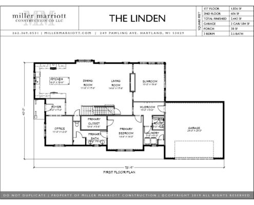 The Linden first floor plan