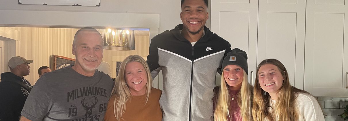 Mueller family with Giannis