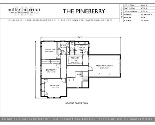Pineberry - Second Floor Plan