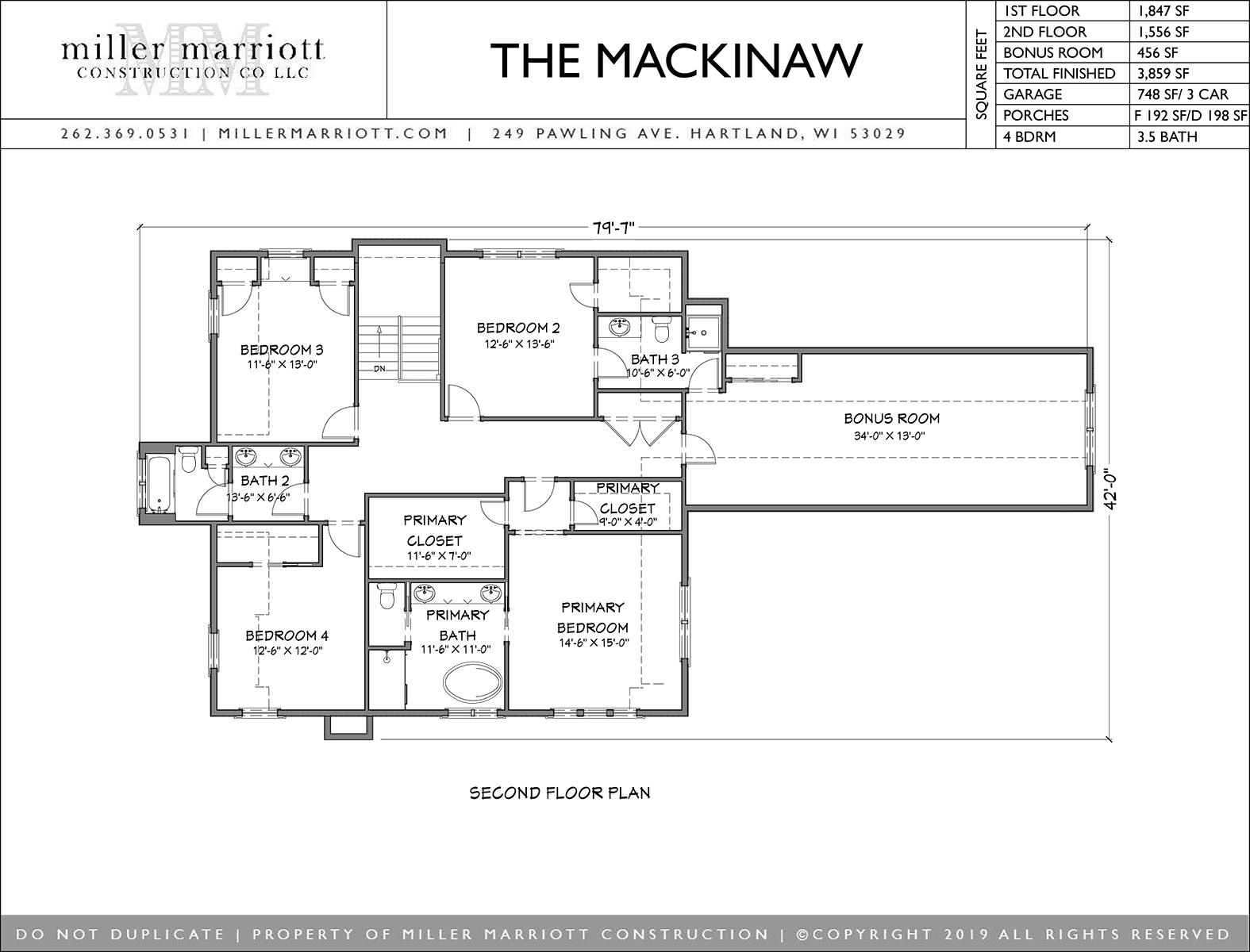 The Mackinaw second floor plan