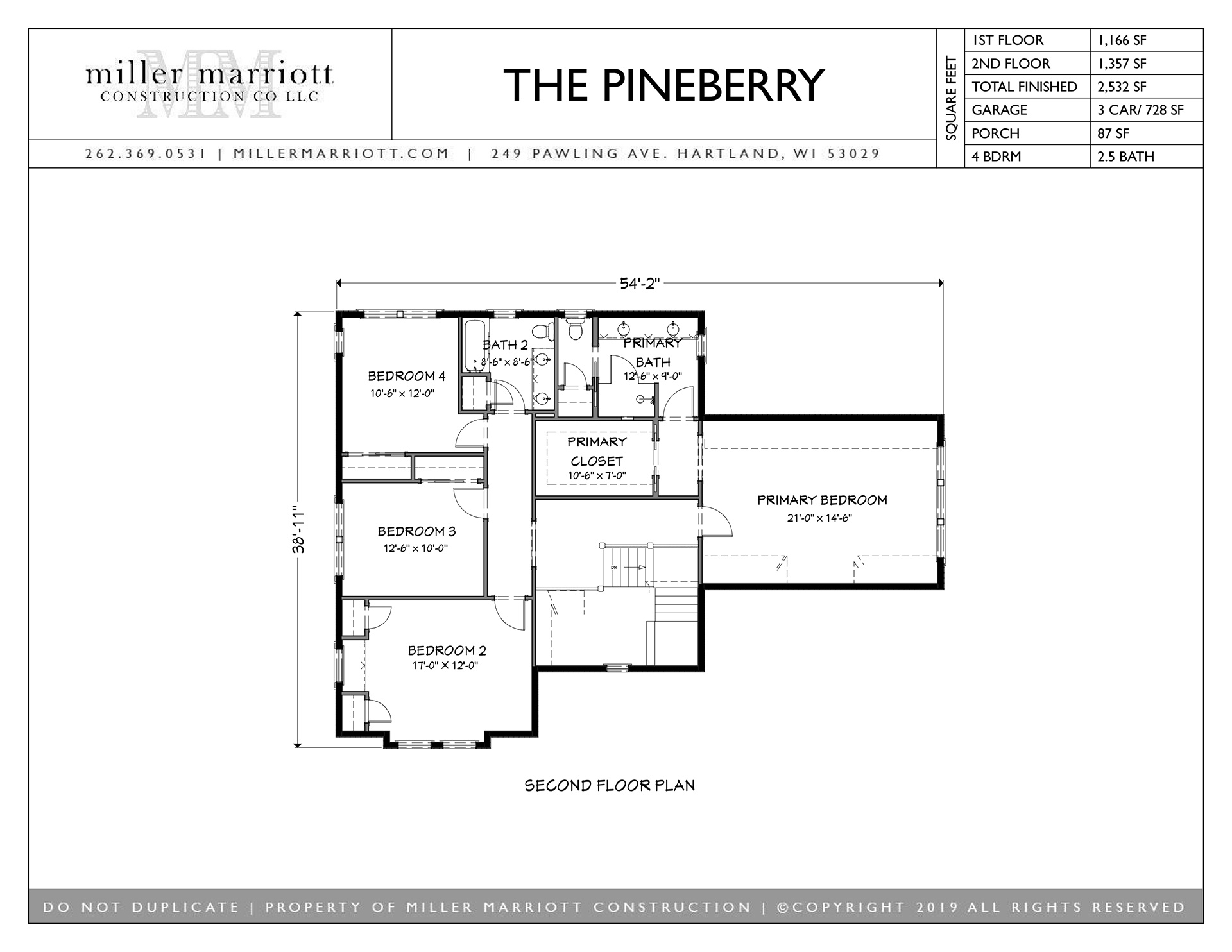 Pineberry 2023 second floor plan