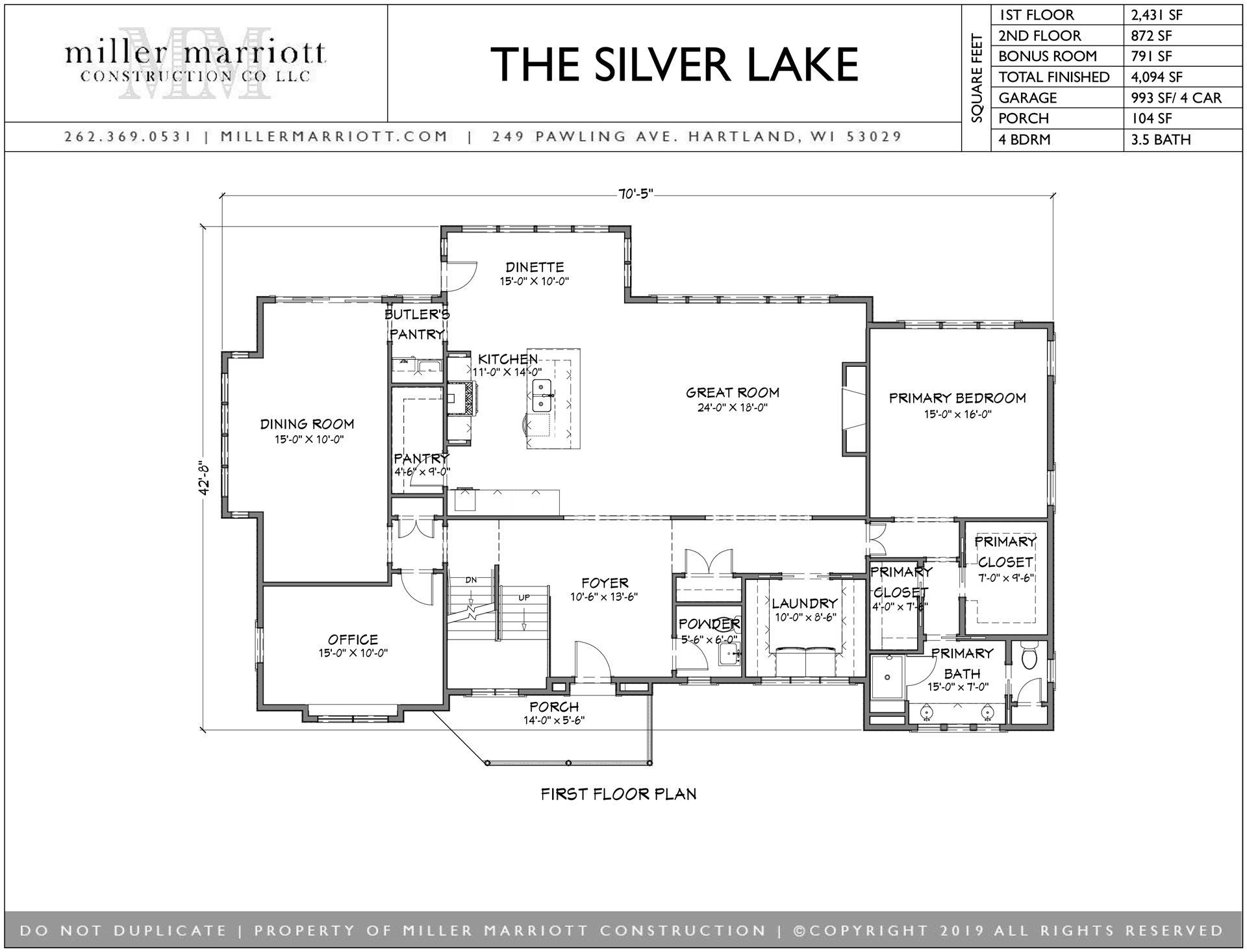 The Silver Lake cutsheet