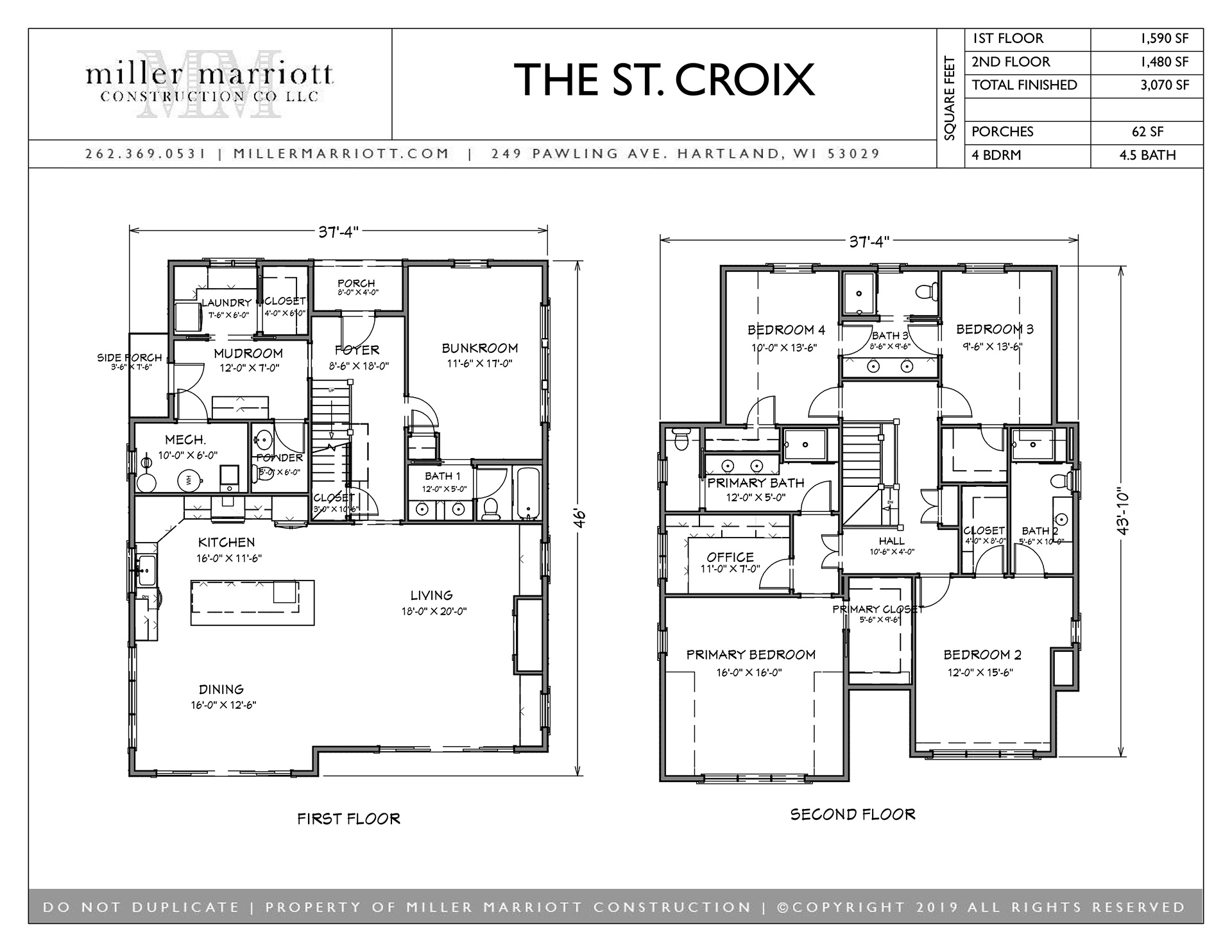 The St. Croix 1st and 2nd floor plan