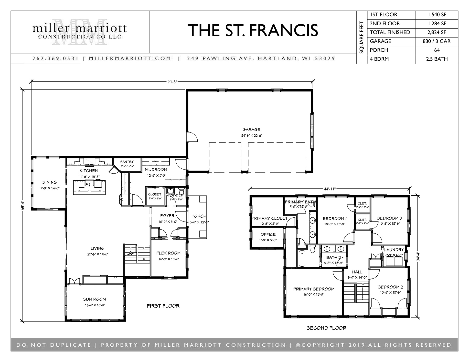 The St. Francis first and second floor plan