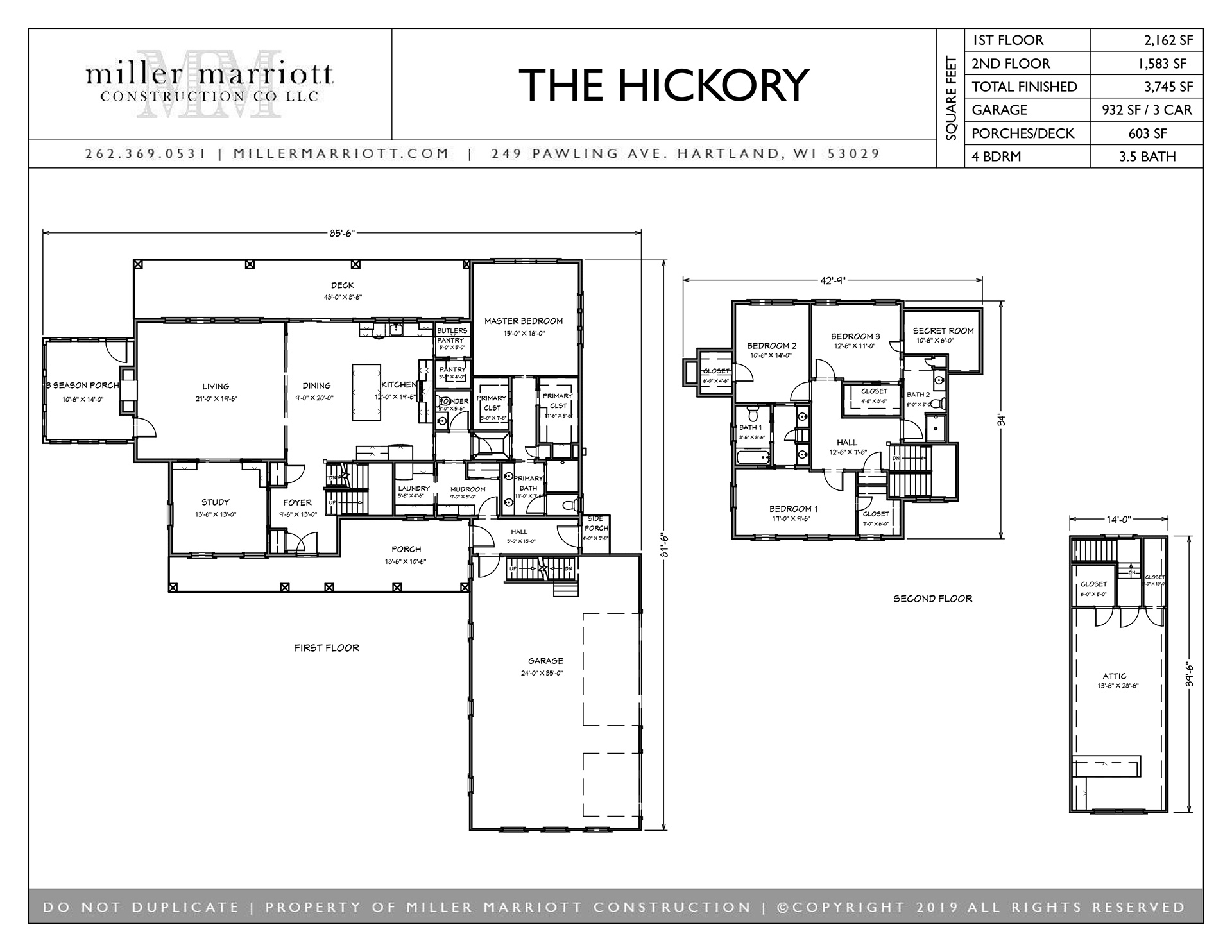 The Hickory first and second floor plan