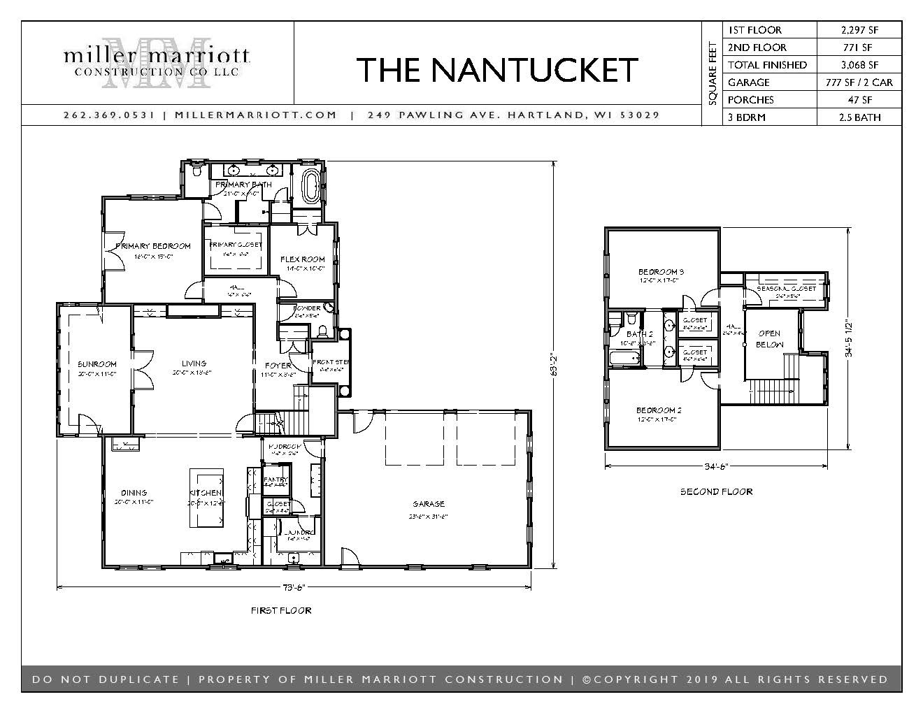 The Nantucket cut sheet