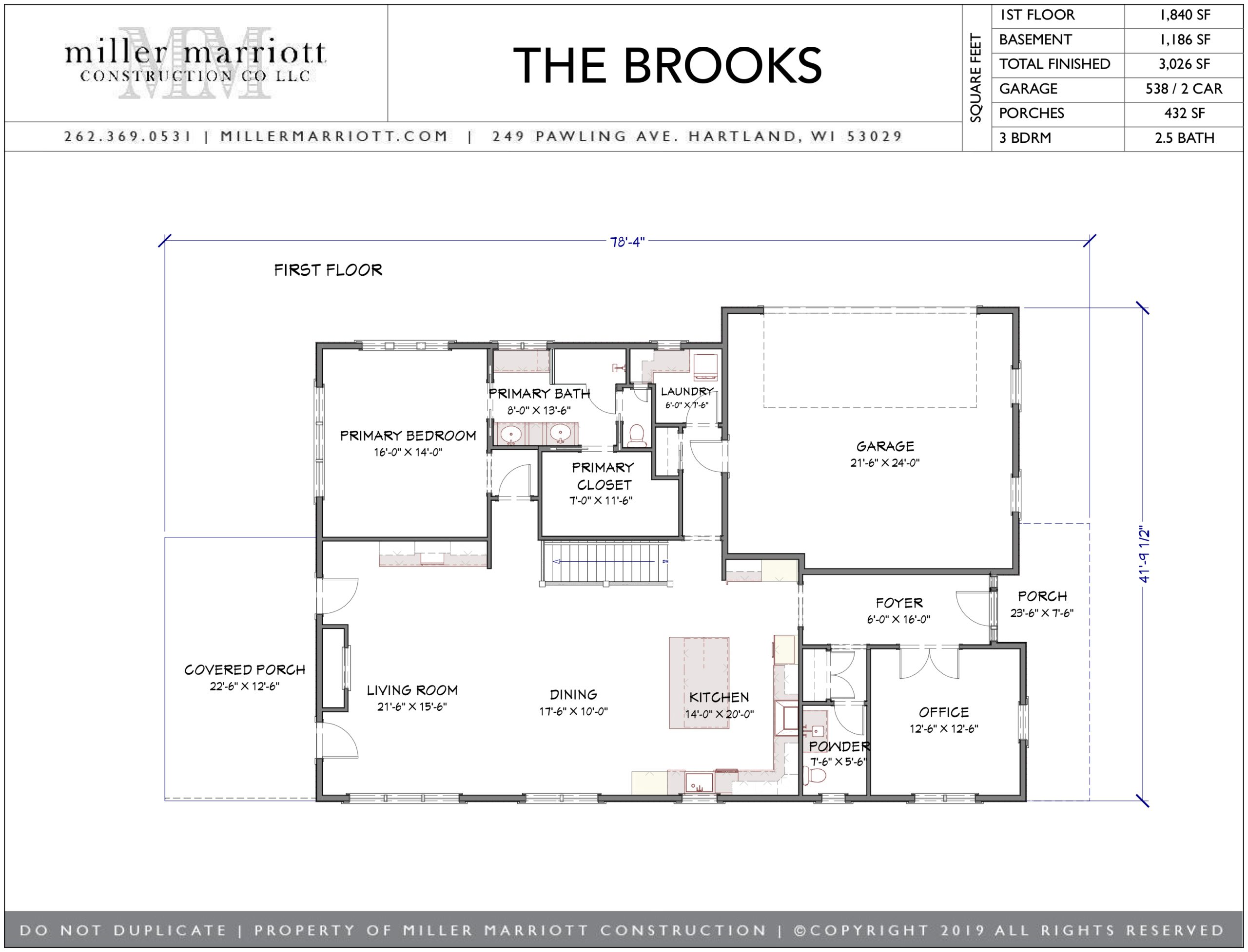 The Brooks cut sheet